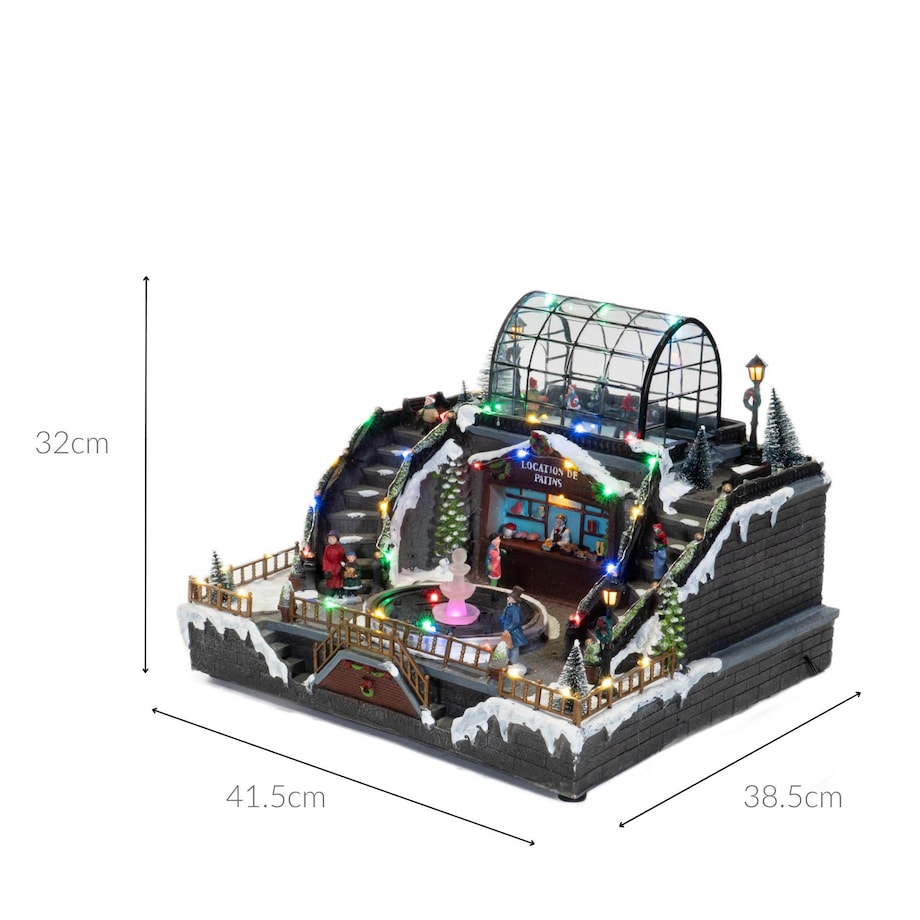 Dekoracja - scenka LED z lodowiskiem 27,5x35x37 cm ICERING