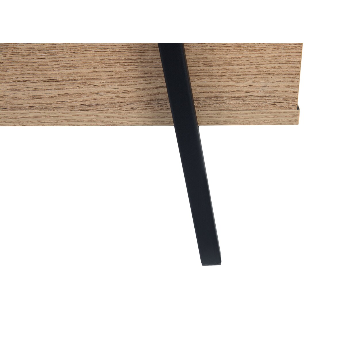 Stolik kawowy z półkami jasne drewno z czarnym BLACKPOOL