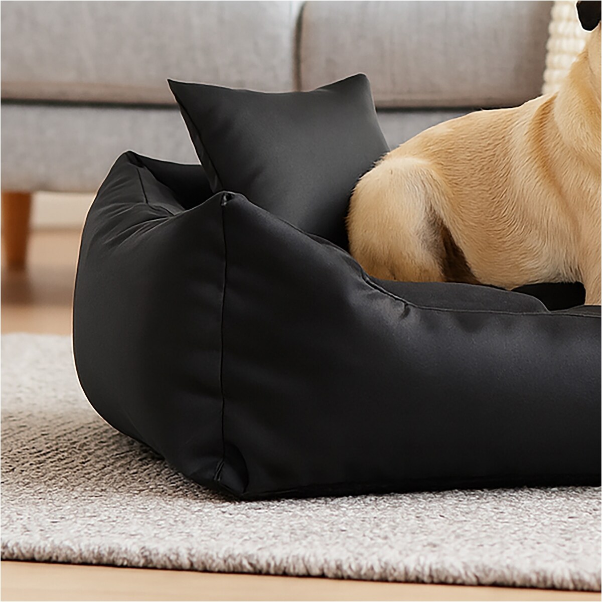 Legowisko Dla Psa Wodoodporne Posłanie Kanapa Sofa 115X95 Cm Czarne