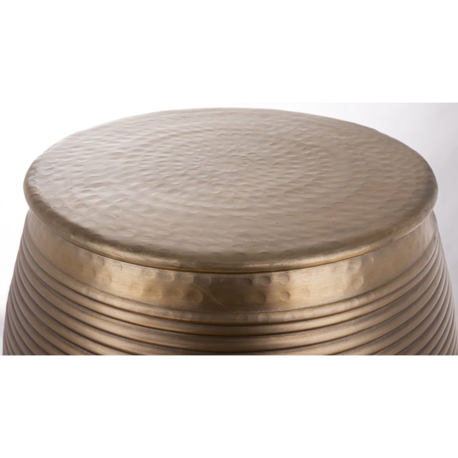 Stolik pomocniczy aluminiowy młotkowane złoto