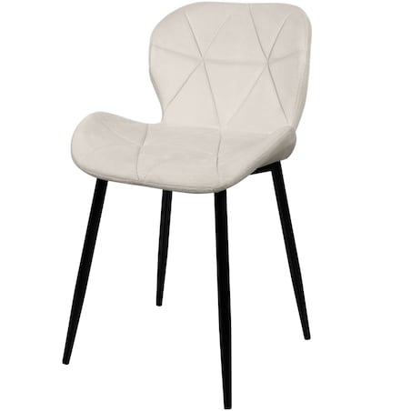 Krzesło tapicerowane skandynawskie nowoczesne welurowe beżowe