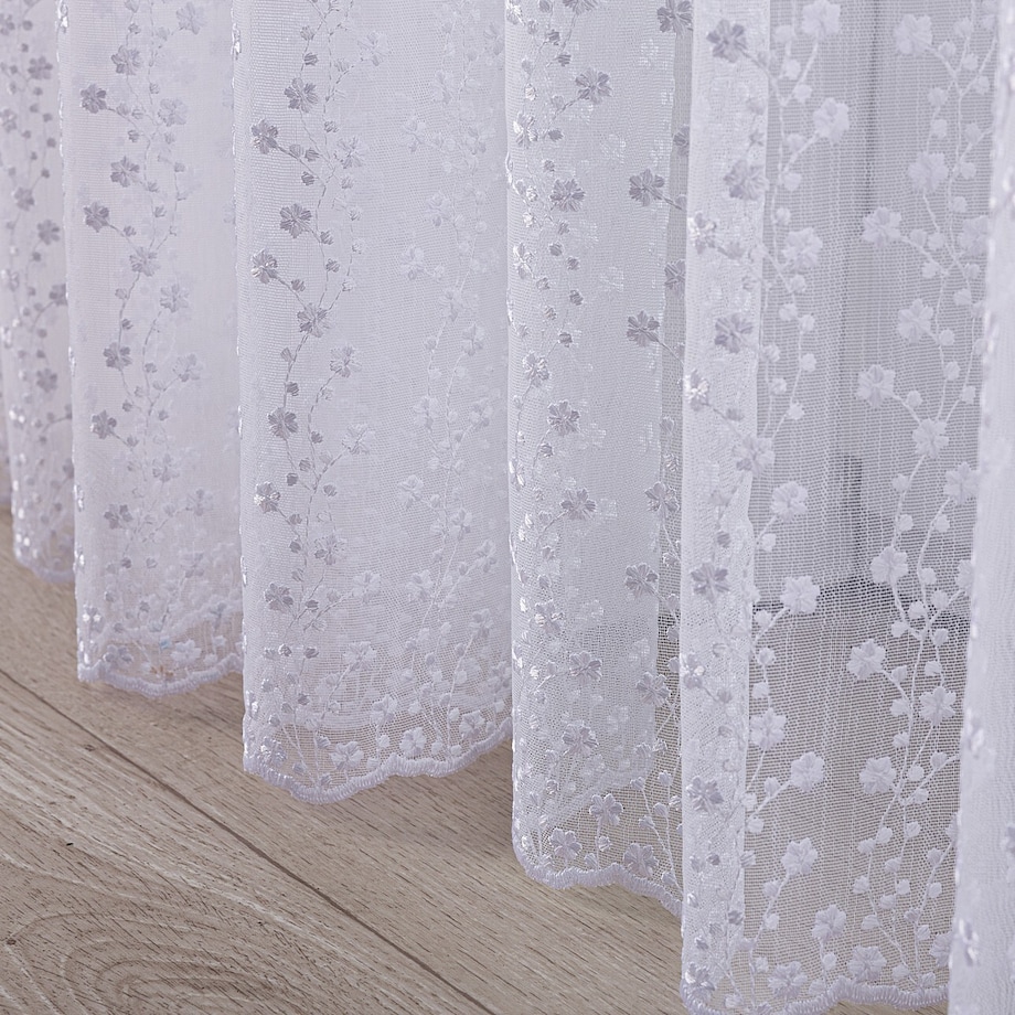 Firana na taśmie 300x245 biały ze wzorem