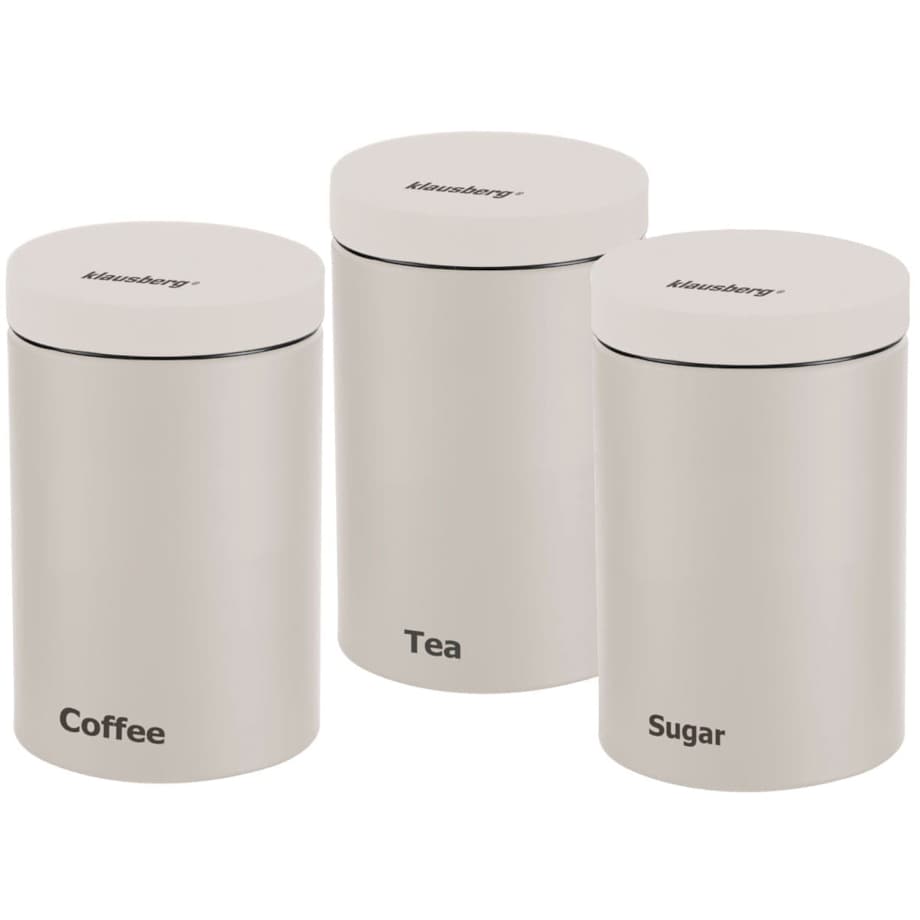 Zestaw 3 pojemników kuchennych beżowy KLAUSBERG