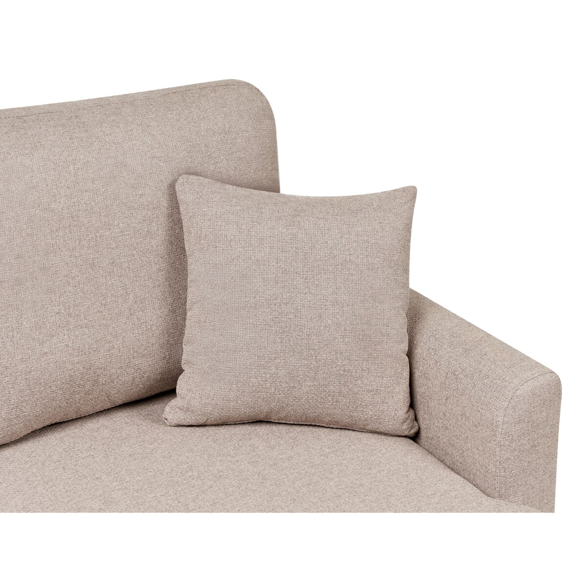 Narożnik rozkładany NASSJO Len syntetyczny Jasnobrązowy ze schowkiem dla 3 osób Lewostronny