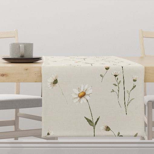 Bieżnik wiosenny SPRING wzór SP25 | stokrotki - 40 x 140 cm