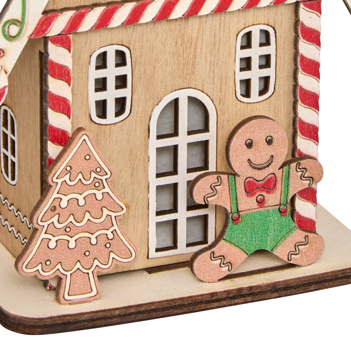 Lampion świąteczny LED, domek z piernika, 15 cm