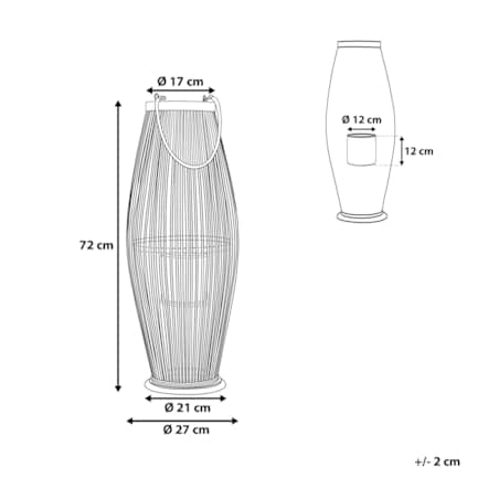 Lampion TAHITI Bambus 72 cm Czarny