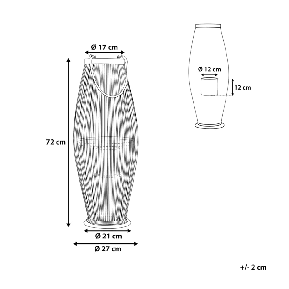Lampion TAHITI Bambus 72 cm Czarny