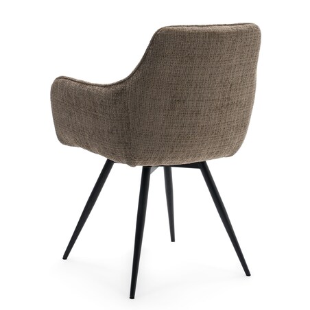 Krzesło tapicerowane obrotowe szenilowe do salonu QUATTRO brązowe