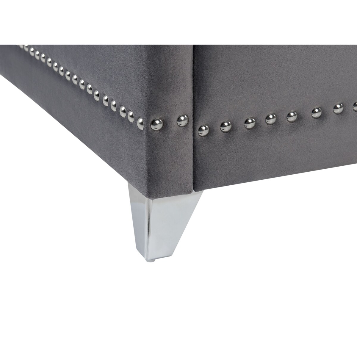 Łóżko welurowe 180 x 200 cm szare AYETTE