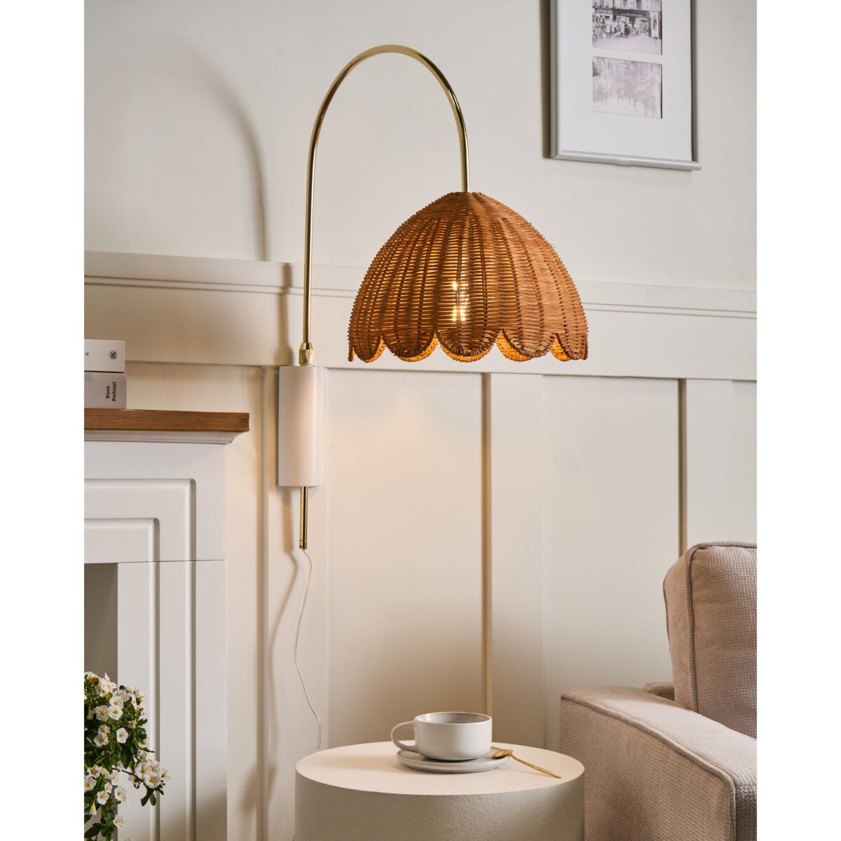 Lampa ścienna VALUKKAI Rattan Naturalny