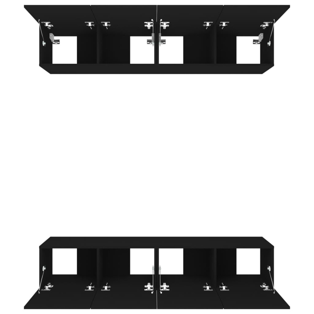 vidaXL Szafki TV, 4 szt., czarne, 80x30x30 cm, materiał drewnopochodny