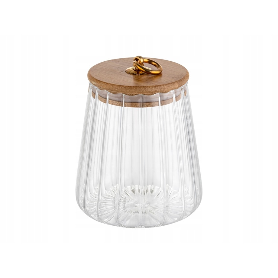 POJEMNIK SZKLANY kuchenny 750 ml ozdobny na jedzenie cukier sól herbatę