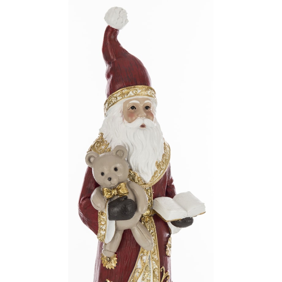 Figurka - Mikołaj z misiem 40,5x11 cm
