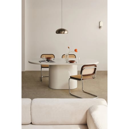 Stół owalny biały, glossy, 200x105 cm z MDF Milford