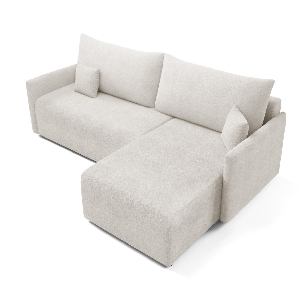 Narożnik z funkcją spania VALIA i pojemnikiem na pościel, ecru