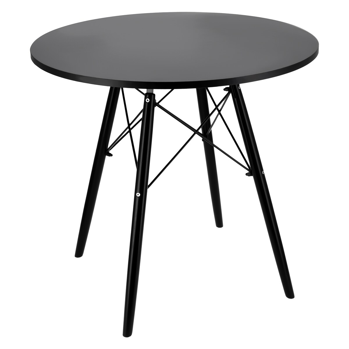 Nowoczesny Skandynawski Czarny Okrągły Stół do Jadalni