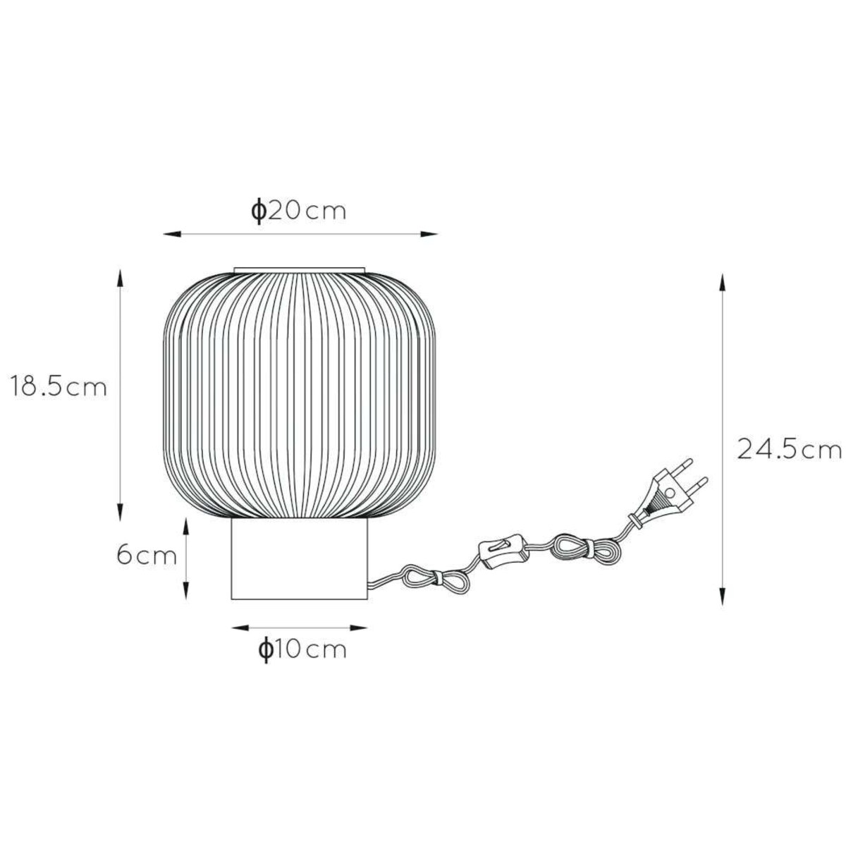 Loftowa LAMPA stołowa MALOTO  45586/20/62 Lucide stojąca LAMPKA szklana bursztynowa mosiądz