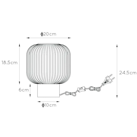 Loftowa LAMPA stołowa MALOTO 45586/20/62 Lucide stojąca LAMPKA szklana bursztynowa mosiądz