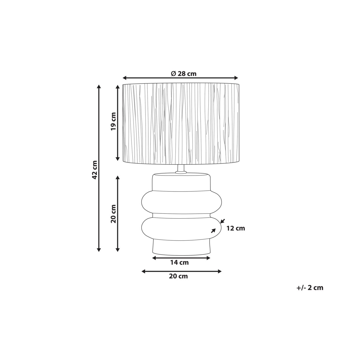 Lampa stołowa ceramiczna biała JUDY