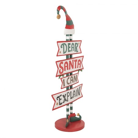 Znak drogowy - dekoracja świąteczna Dear Santa 106 cm