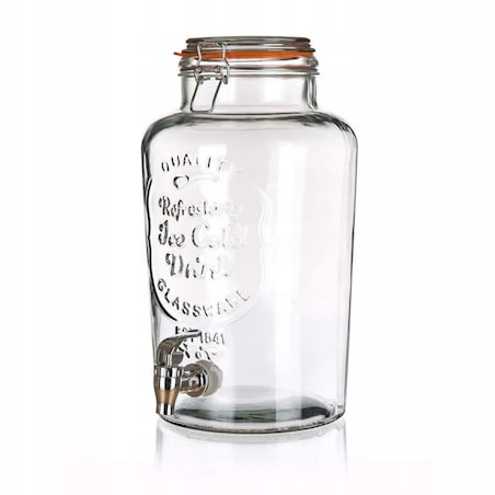 szklany SŁOIK z kranikiem NA NAPOJE lemoniadę 7 L do restauracji ogrodu bal