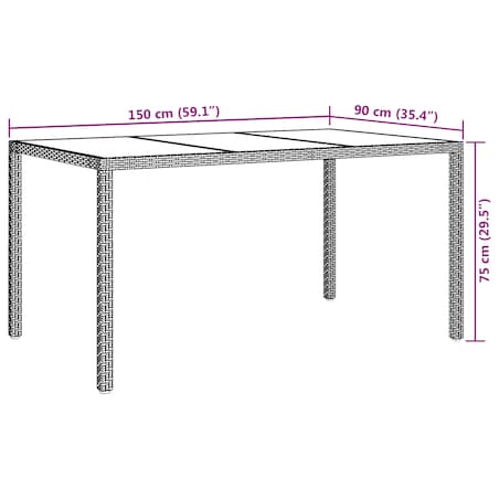 vidaXL Stół ogrodowy Biały 150x90x75 cm Polirattan
