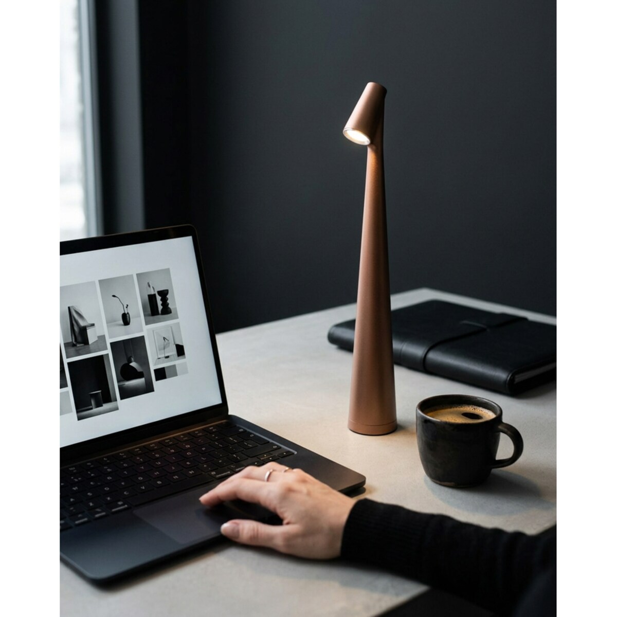 Lampka biurkowa ogrodowa z SHP SLIM LED brązowa USB 3 kolory