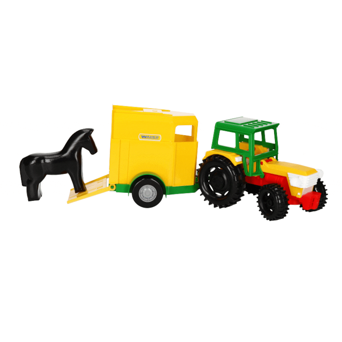 Traktor z przyczepą na konia