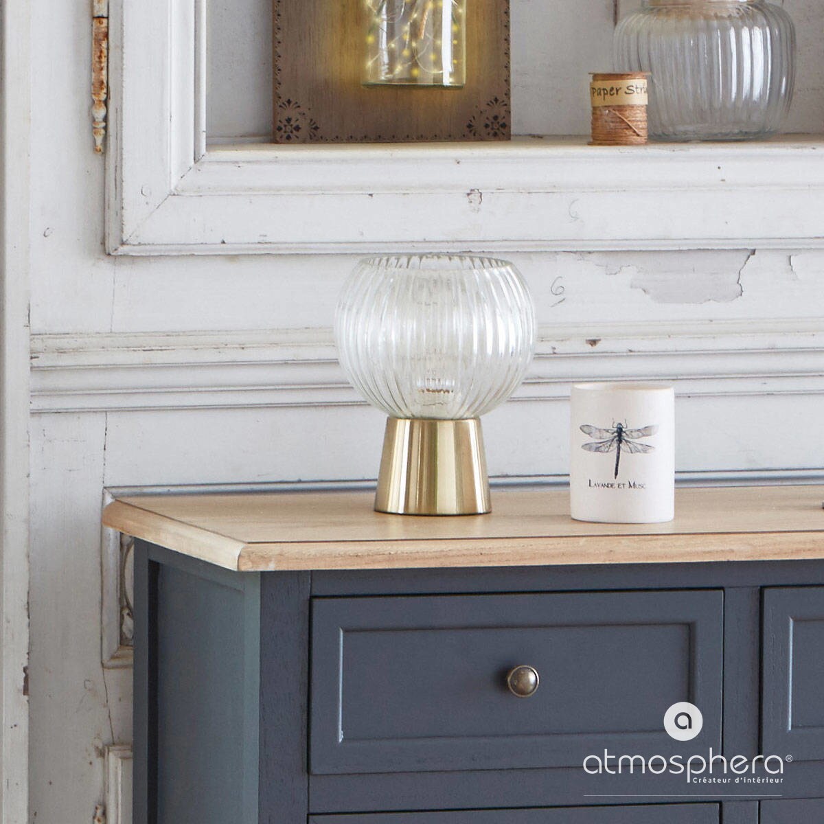 Lampa szklana LAYE z okrągłym abażurem, Ø 15 cm