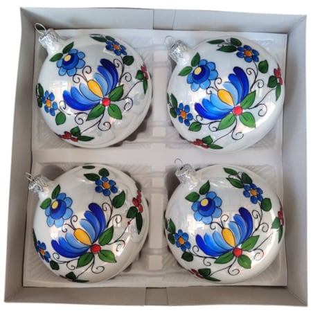 Bombka szklana 4 szt. Ø 100 mm DISEGNI