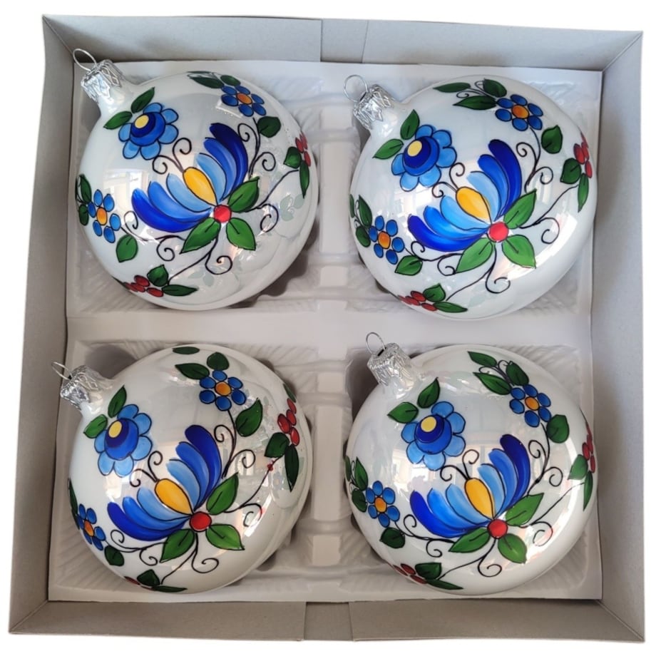 Bombka szklana 4 szt. Ø 100 mm DISEGNI
