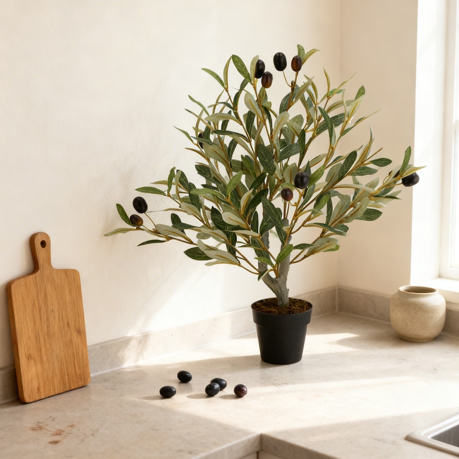 Drzewko OLIWNE sztuczne ROŚLINA kwiat JAK ŻYWE dekoracyjne ZIELONE w donicy