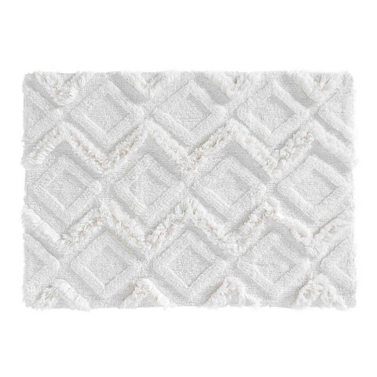 Dywanik łazienkowy bawełniany biały 50x80 cm