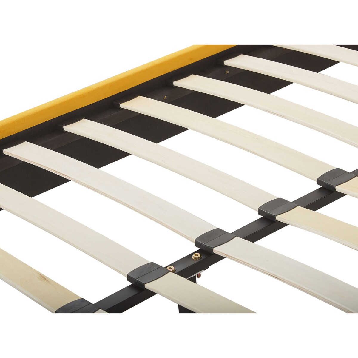 Łóżko welurowe 160 x 200 cm żółte FLAYAT