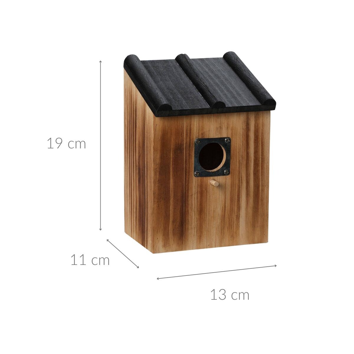 Budka lęgowa dla ptaków, drewniana, 19 cm