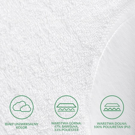 Ochraniacz na materac wodoodporny, rozmiar 200x220 Robson kolor biały