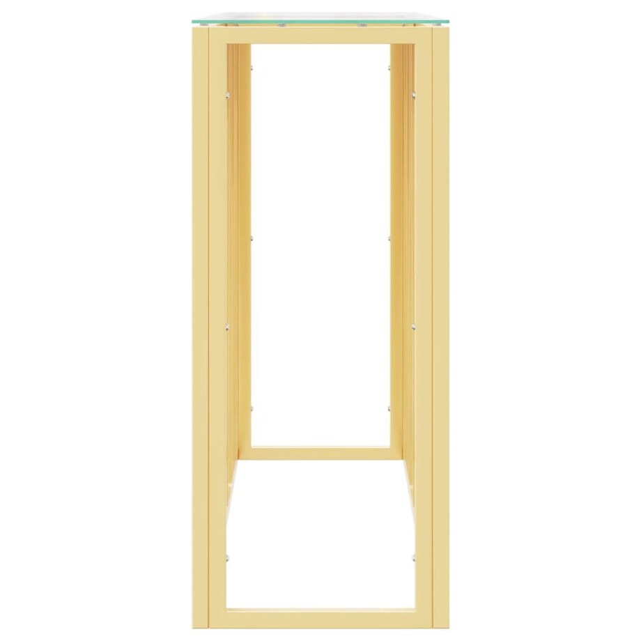 vidaXL Stolik konsolowy, 110x30x70 cm, stal nierdzewna i szkło