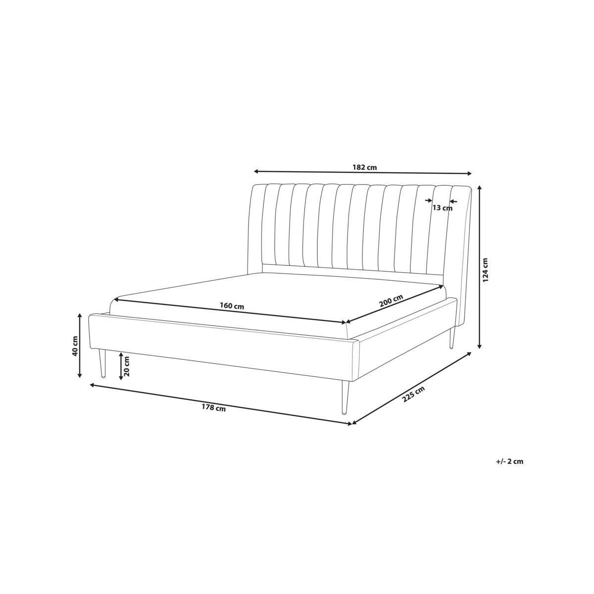 Łóżko welurowe 160 x 200 cm brzoskwiniowe MARVILLE