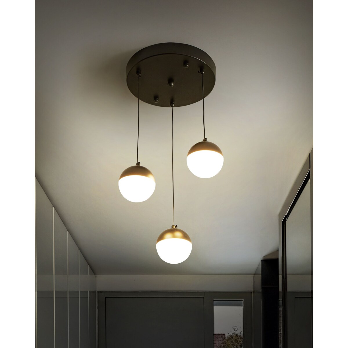 Lampa wisząca LED metalowa 3-punktowa czarna ANKOBRA