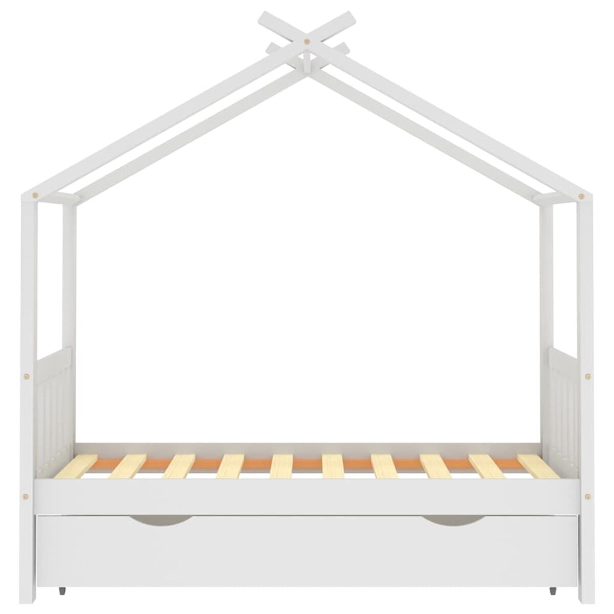 vidaXL Rama łóżka dziecięcego z szufladą, biała, sosnowa, 80x160 cm