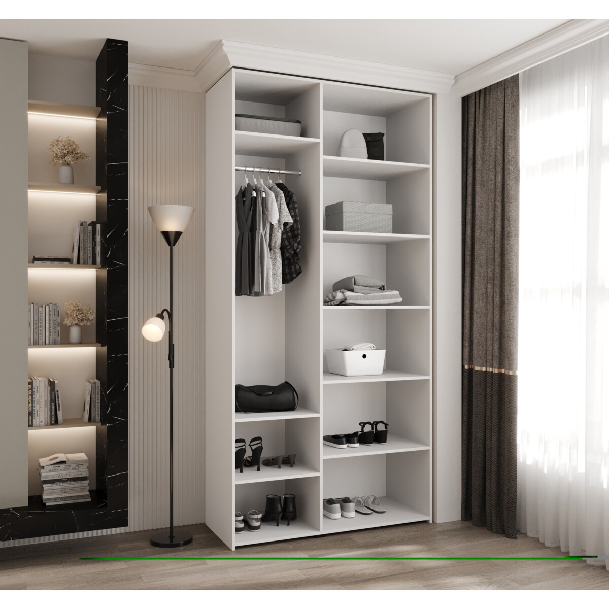 Szafa trzydrzwiowa Como 3 120 gł.50 biały+czarny