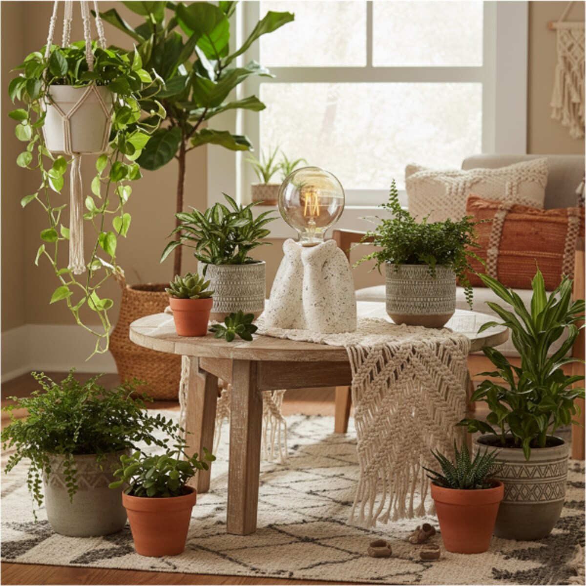 Lampka Nocna Led Stojąca Stołowa Cementowa Dekoracyjna Na Baterie Biała