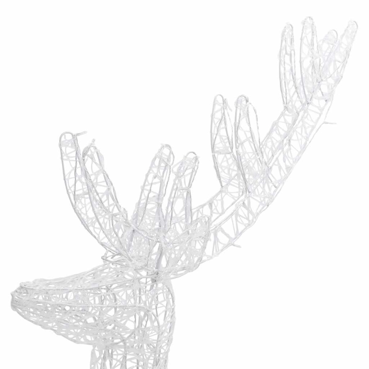 vidaXL Renifery z akrylu XXL, 3 szt., 250 zimnych białych LED, 180 cm