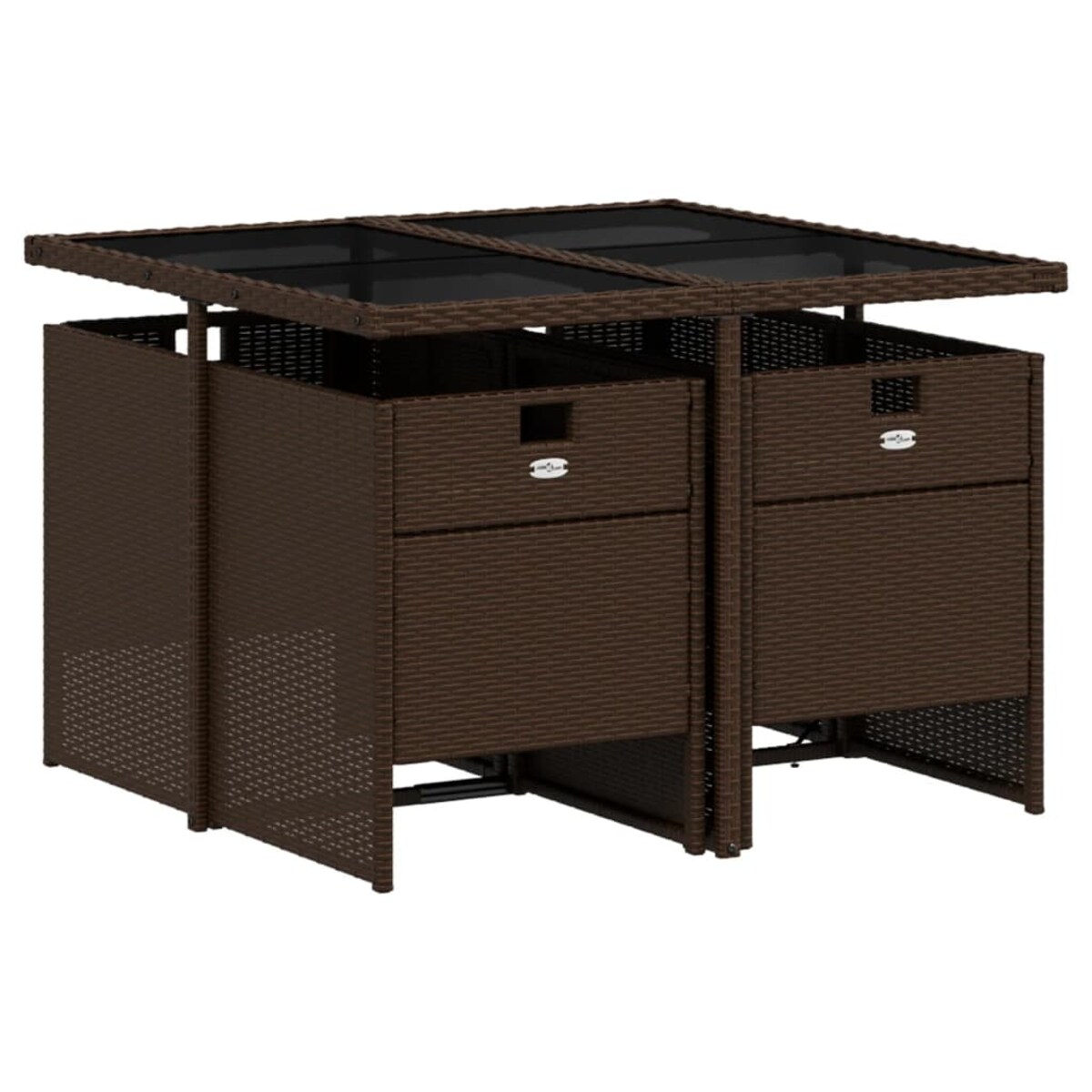 vidaXL 5-cz. zestaw mebli ogrodowych z poduszkami, brązowy, polirattan