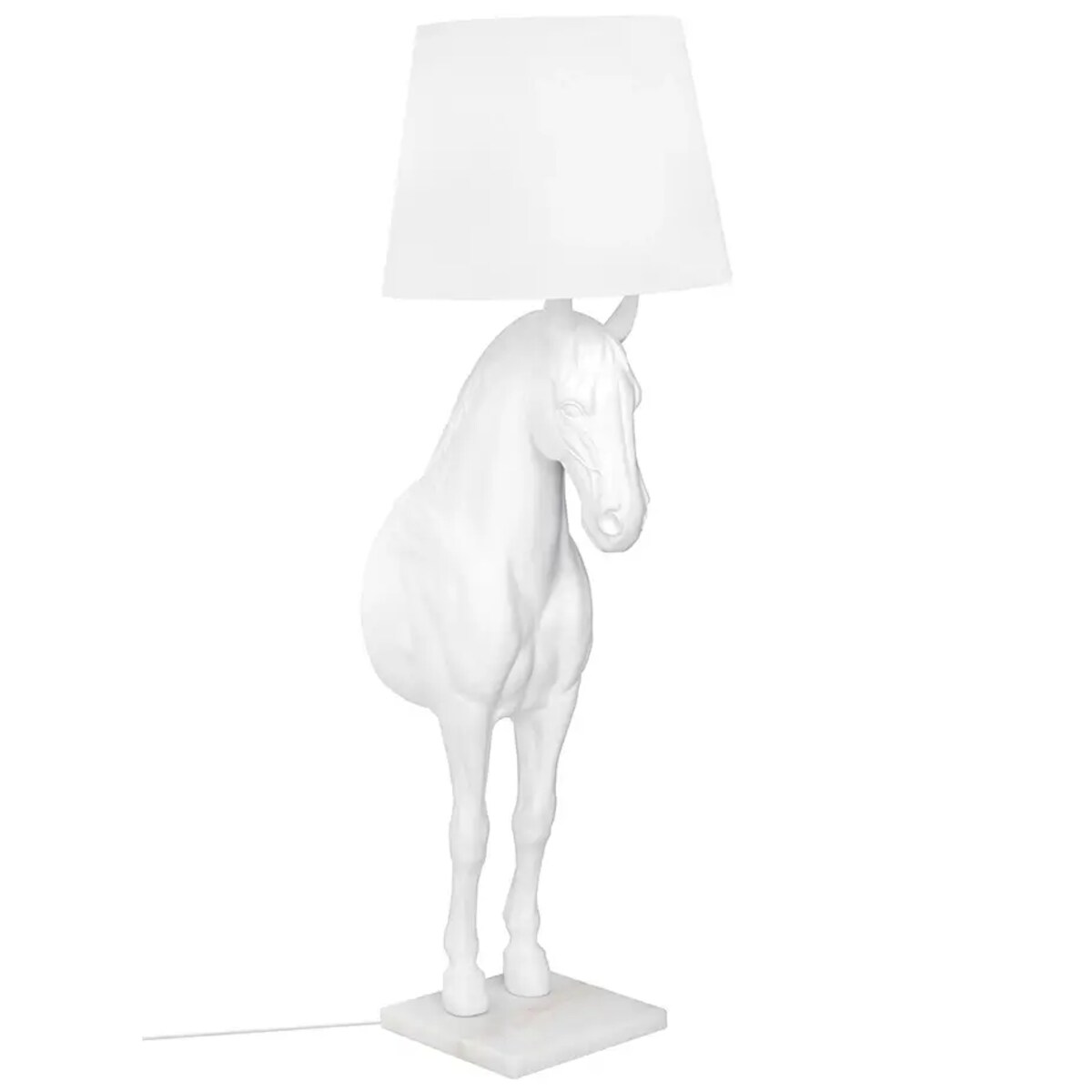 Podłogowa lampa salonowa HORSE S biały koń abażurowy