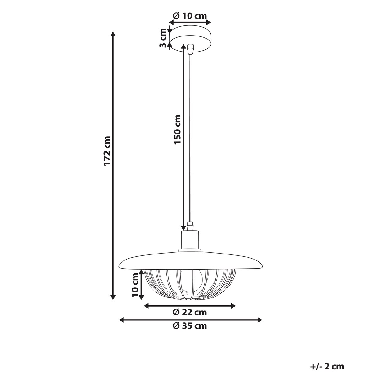 Lampa wisząca TORDILLO Metal Złoty