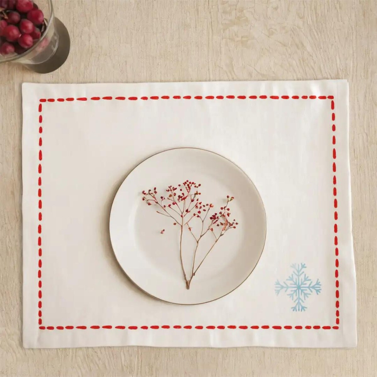 Podkładki świąteczne - Minimalistyczna śnieżynka