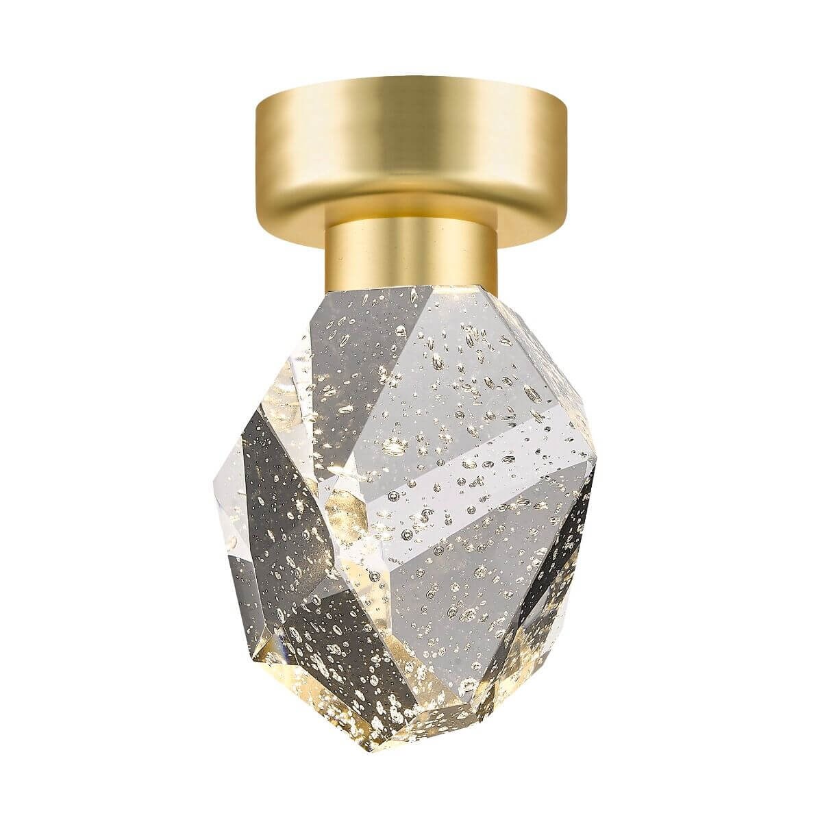 Sufitowa lampa szklana Ore kryształ do przedpokoju złoty