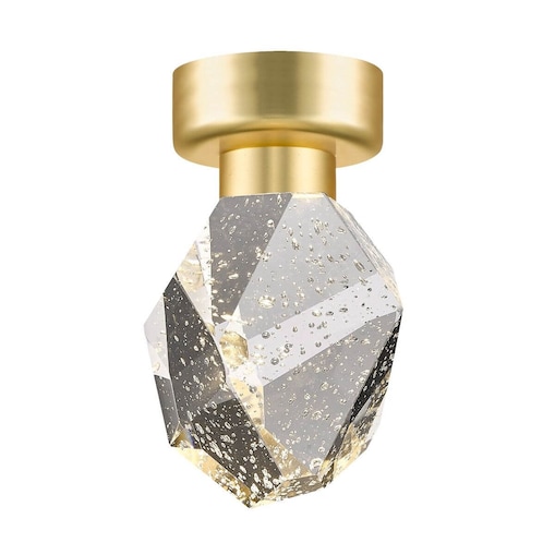 Sufitowa lampa szklana Ore kryształ do przedpokoju złoty